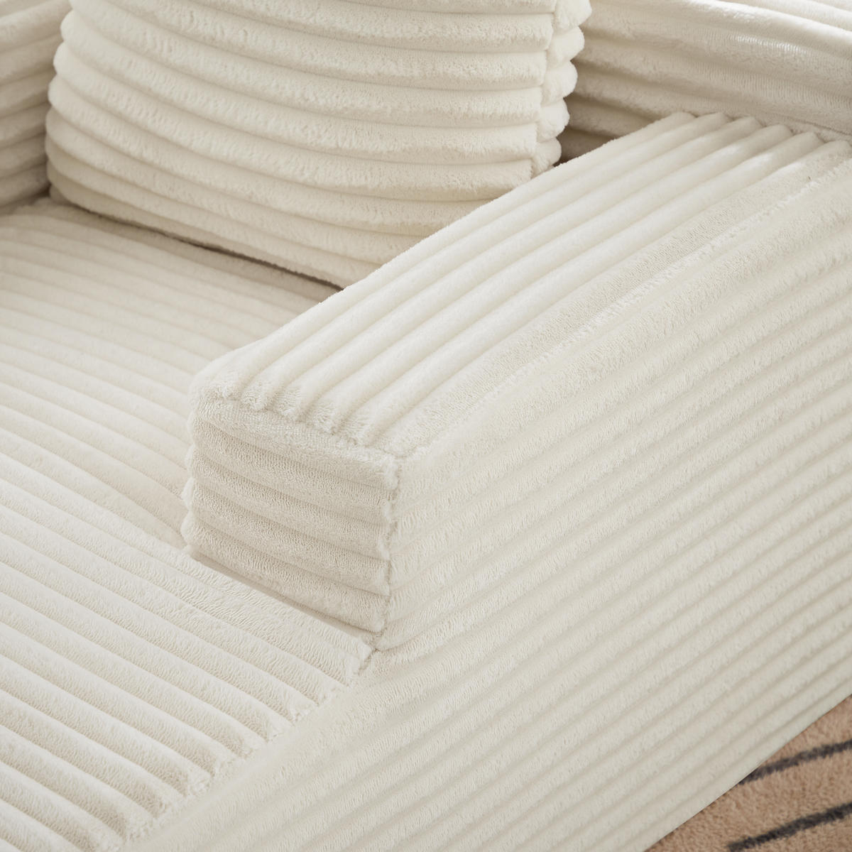 SCHLAFSESSEL DE-34920 Cord mit Schlaffunktion Beige - Beige, Textil (81/50/117cm) - ComfortXL