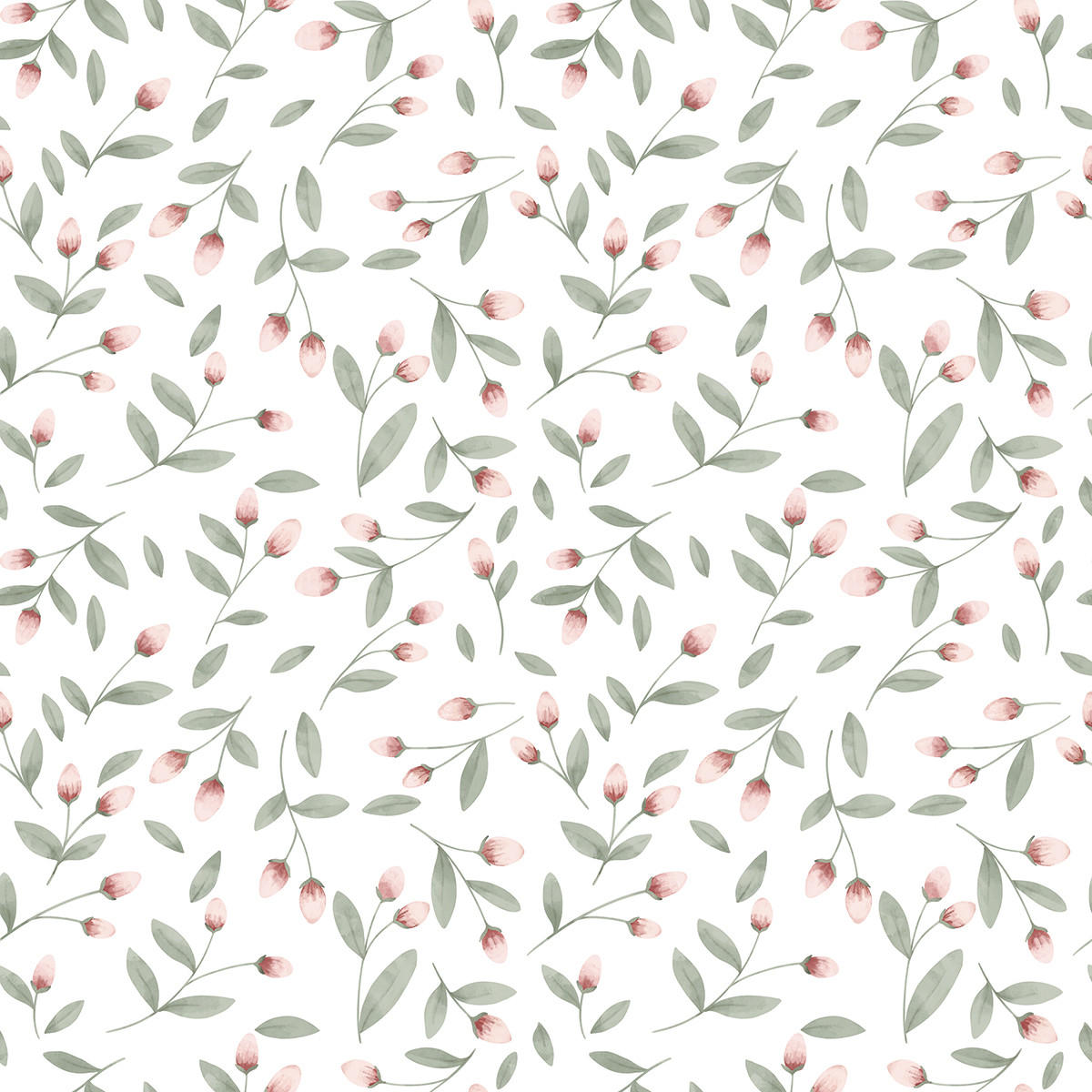 VLIESTAPETE Eden Blumen 50 cm x 10 m grün/rosa - Salbeigrün/Multicolor, Papier (50/1000cm) - Lilipinso