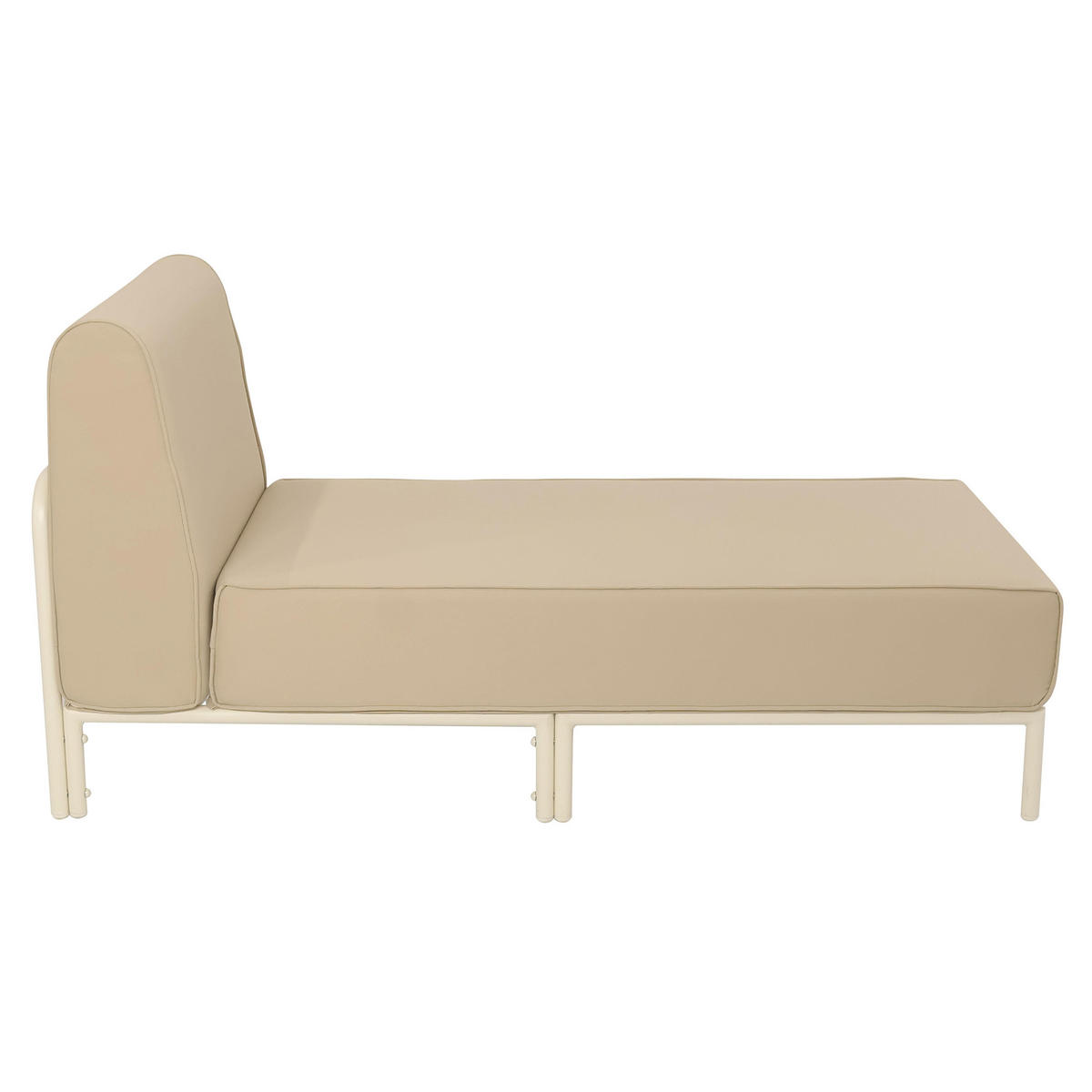 CHAISELONGUE, Beige - Beige, Textil (72/78/153cm) - Oviala