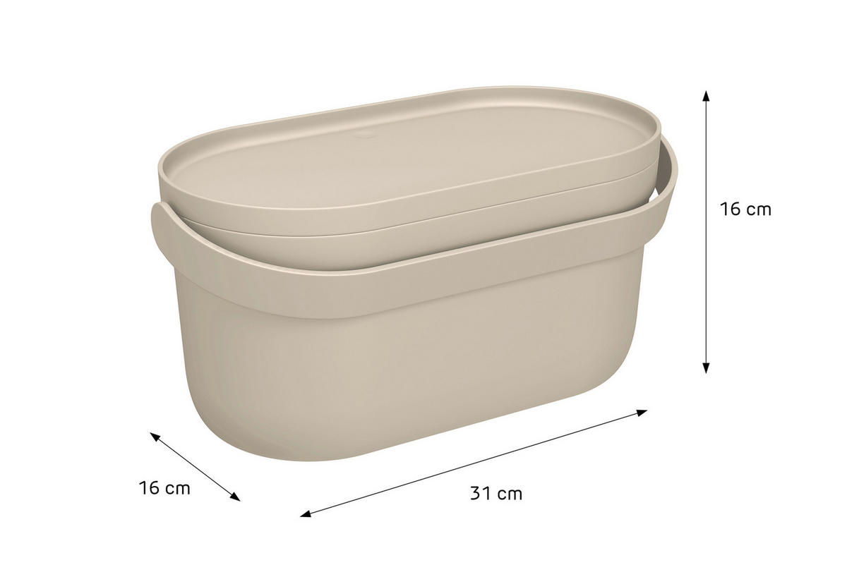 BIOMÜLLEIMER 5 L, sandbeige - Beige, Kunststoff (16/16/31cm) - GARANTIA