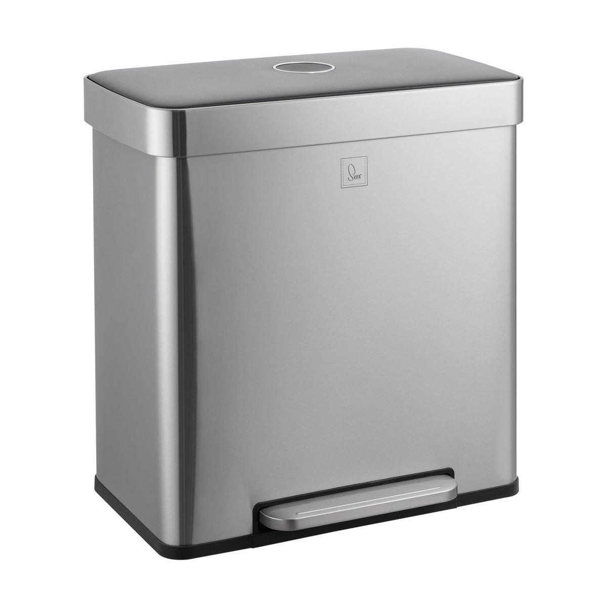 MÜLLEIMER LT2X30 60l Silber - Silberfarben, Metall (58/59.5/36cm) - SVITA