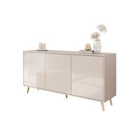 KOMMODE SANAYI Kaschmir Hochglanz – schräge goldene Beine - Kaschmir, Holzwerkstoff (154/72/40cm) - Lookway