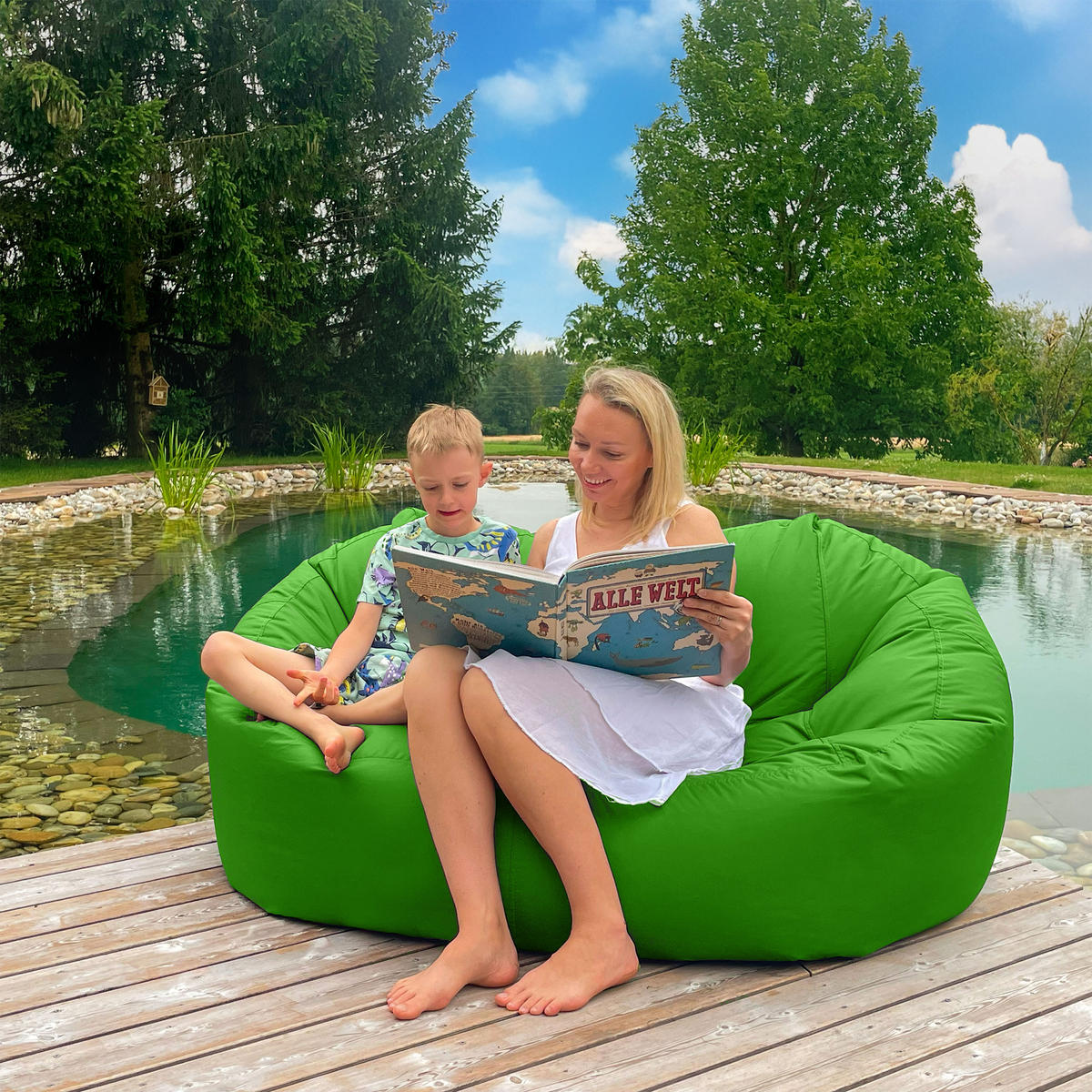 SITZSACK SOFA Lounge grün für Indoor und Outdoor - Grün, Textil (1600/60/1000cm) - Bruni