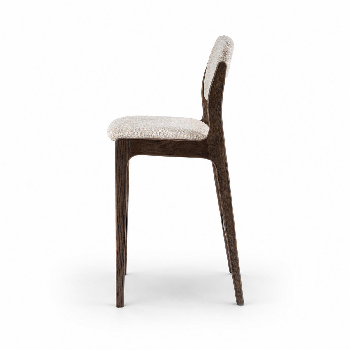 BARHOCKER Oslo, Eiche Espresso, Stoff Beige - Braun, Holz (50/101.2/43cm) - WOODEK