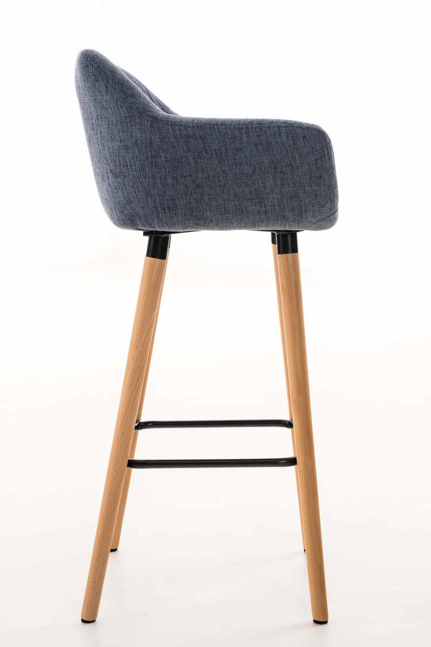 BARHOCKER Grande, 2er Set, Gestell Holz, Stoff Blau - Blau/Braun, Holz/Textil (55/99/46cm) - TPFLiving