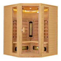 INFRAROTKABINE Nyborg E150V mit Vollspektrum-, Flächenstrahlern & Hemlockholz - Naturfarben, Holz (150/190/150cm) - Artsauna