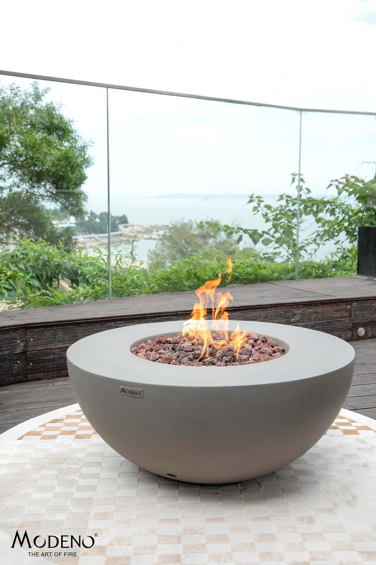 FEUERSTELLE Roca in Beton-Optik grau aus Faserbeton - Grau, Stein (87/37/87cm) - Elementi