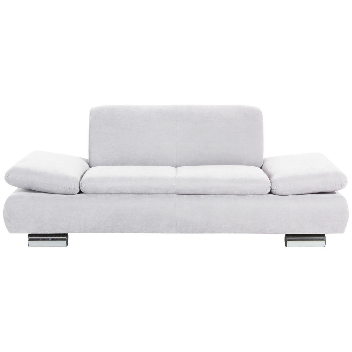 SOFA 2-Sitzer Kaye Bezug Veloursstoff Metallfuß verchromt / creme - Weiß, Kunststoff (190/76/90cm) - 58aufmkessel