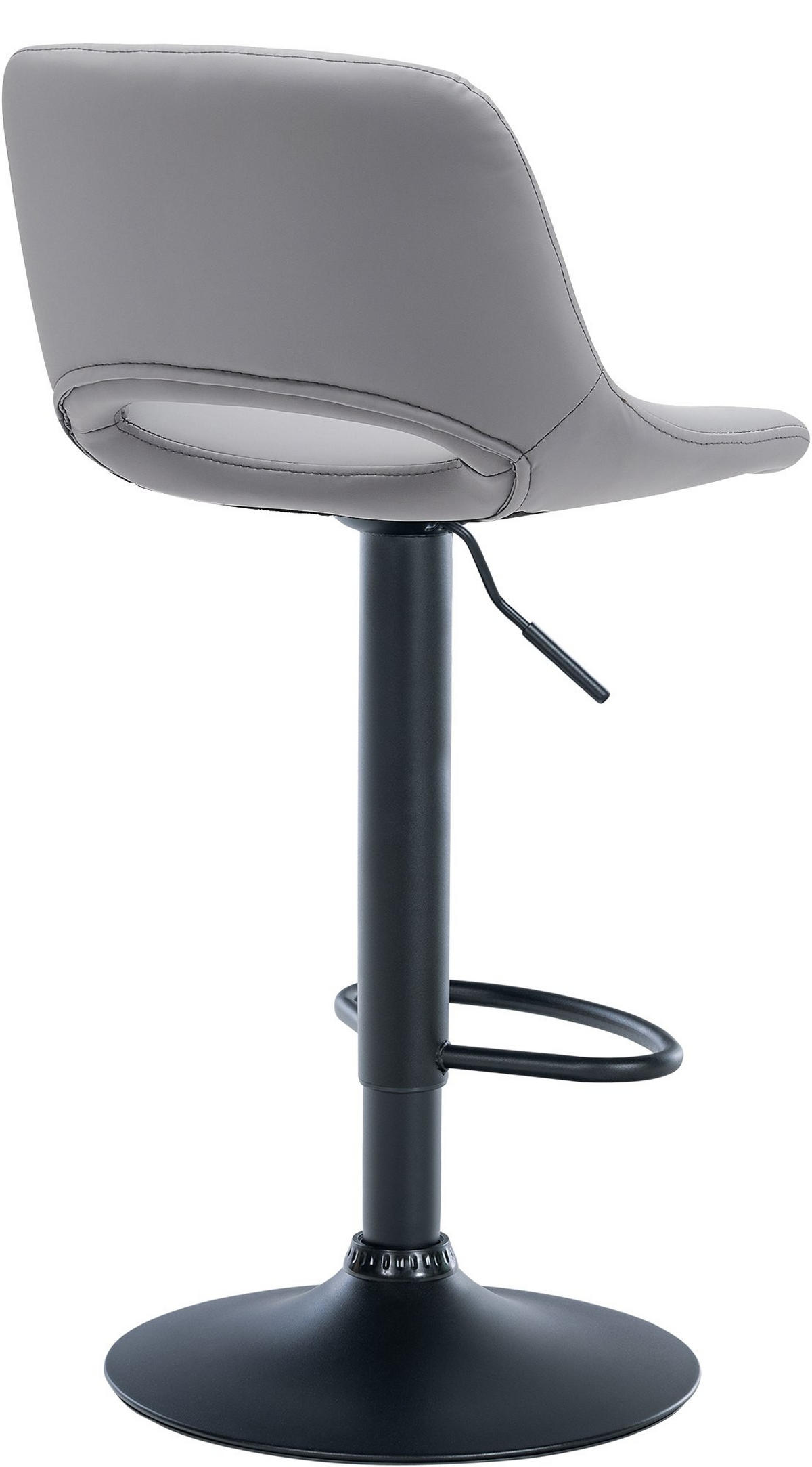 BARHOCKER JAKSON Grau Kunstleder Schwarz - Grau, Leder/Metall (42/86/46cm) - DELUKE