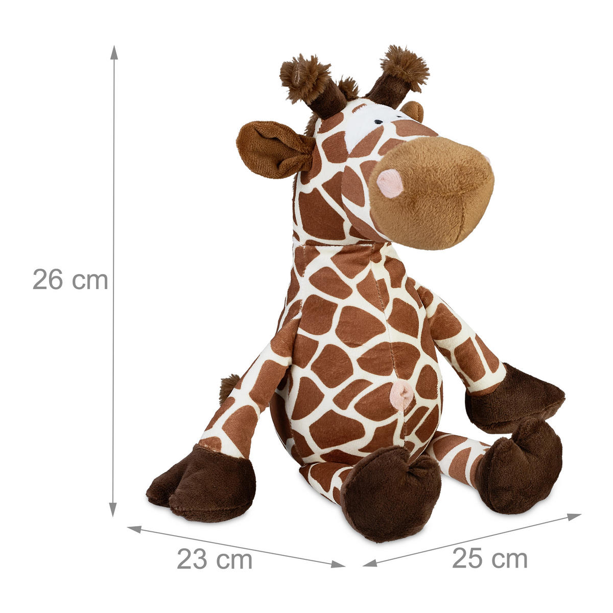 DÖRRSTOPP Brun Beige giraff - Ljusbrun, Textil/Naturmaterial (25/23cm) - Relaxdays