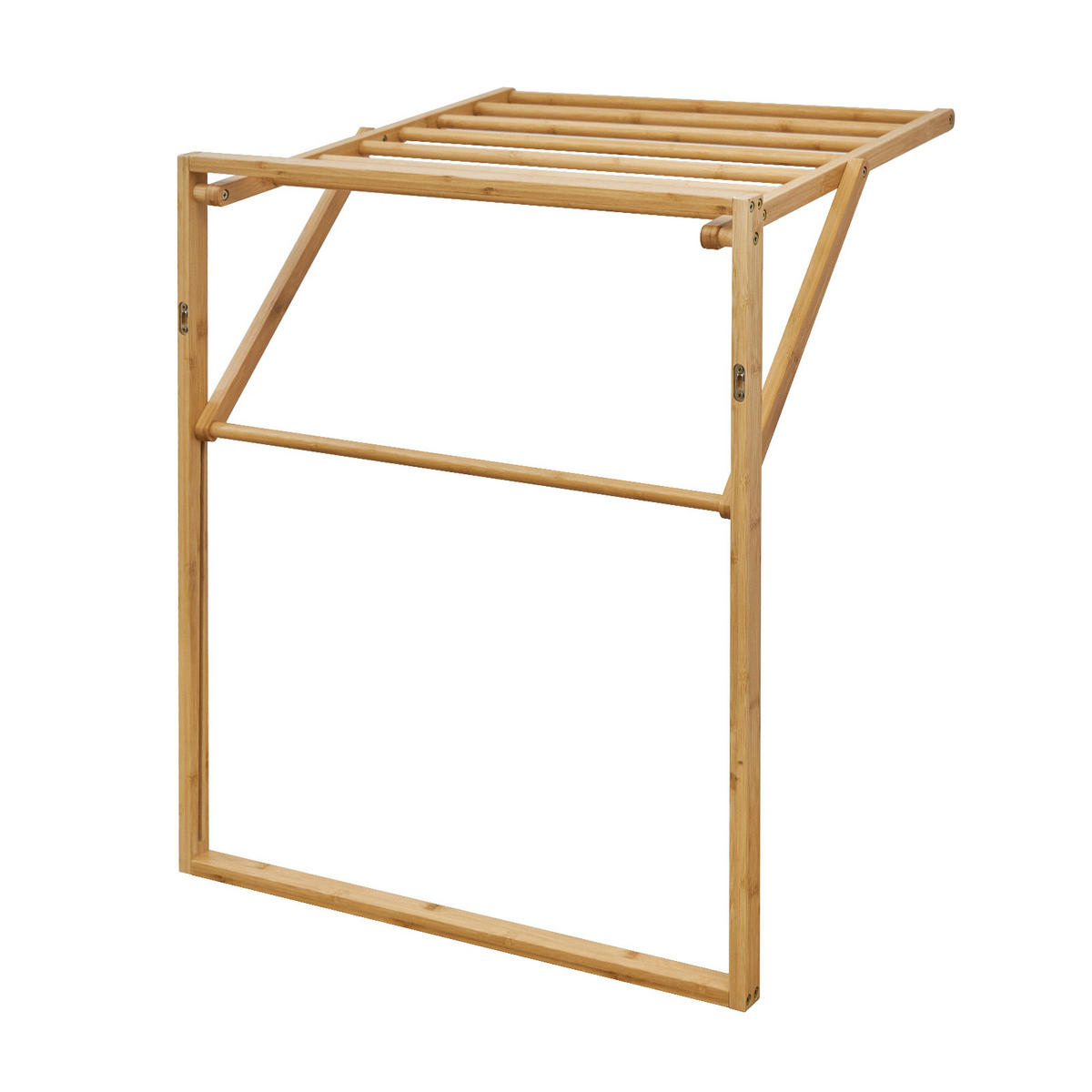 HANDTUCHHALTER Lokka Bambus klappbar - Braun, Holz (69/80/63cm) - SVITA