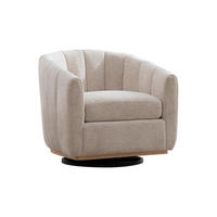 SESSEL 360° drehbar mit Chenille-Bezug, DE-42366, Beige - Beige, Metall (73/75.5/81cm) - ComfortXL