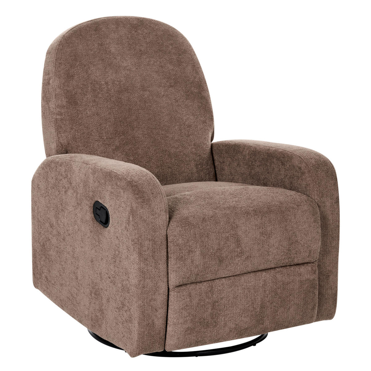 SCHAUKEL-FERNSEHSESSEL drehbar Stoff Braun Febe - Braun, Textil (77/102/90cm) - Beliani