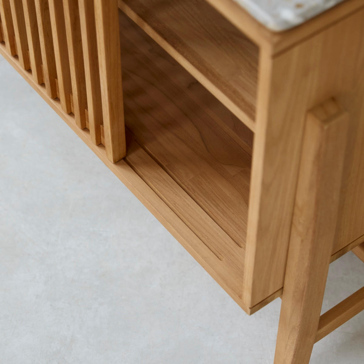 SIDEBOARD Isaure Natur aus Teak - Naturfarben, Holz (160/75/55cm) - Tikamoon