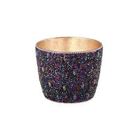 TEELICHTHALTER Madras Perlen M, Eisen / Glas, Lila, 10.5 cm - Lila, Metall (8.5cm) - Gift Company