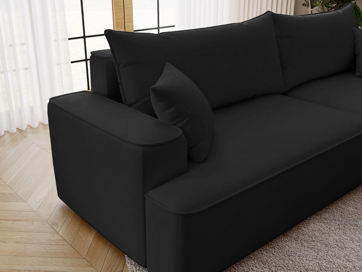 ECKSOFA California Schwarz Rechts - Schwarz, Holz/Textil (270/165cm) - Graingold