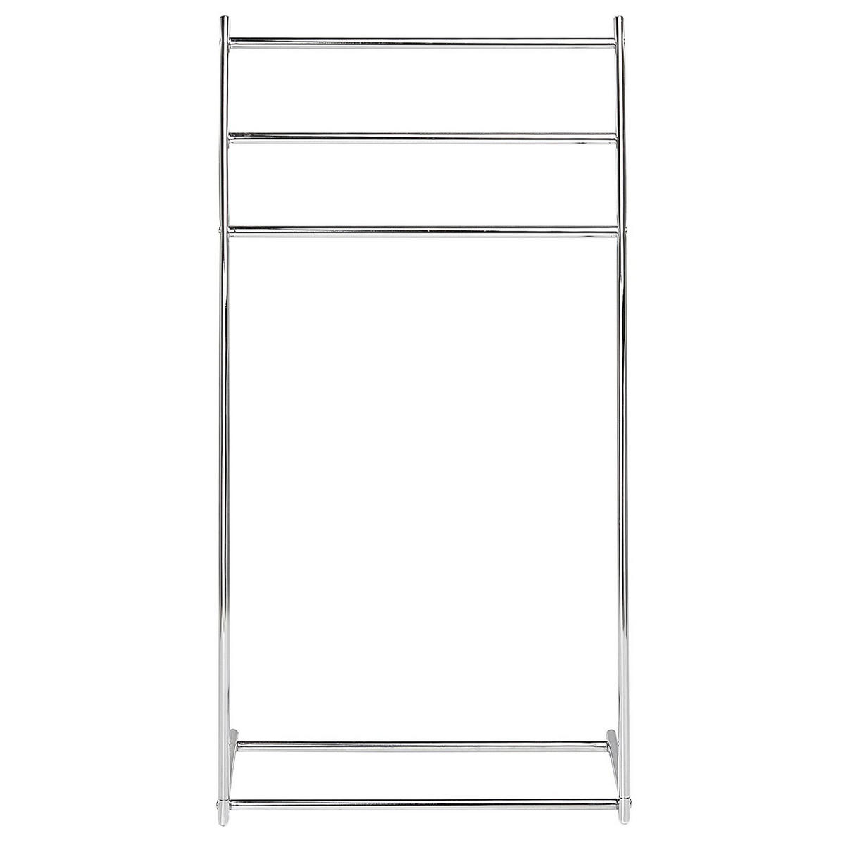 HANDTUCHSTÄNDER Stahl silber 44 x 86 cm Ambil - Silberfarben, Metall (44/86/28cm) - Beliani