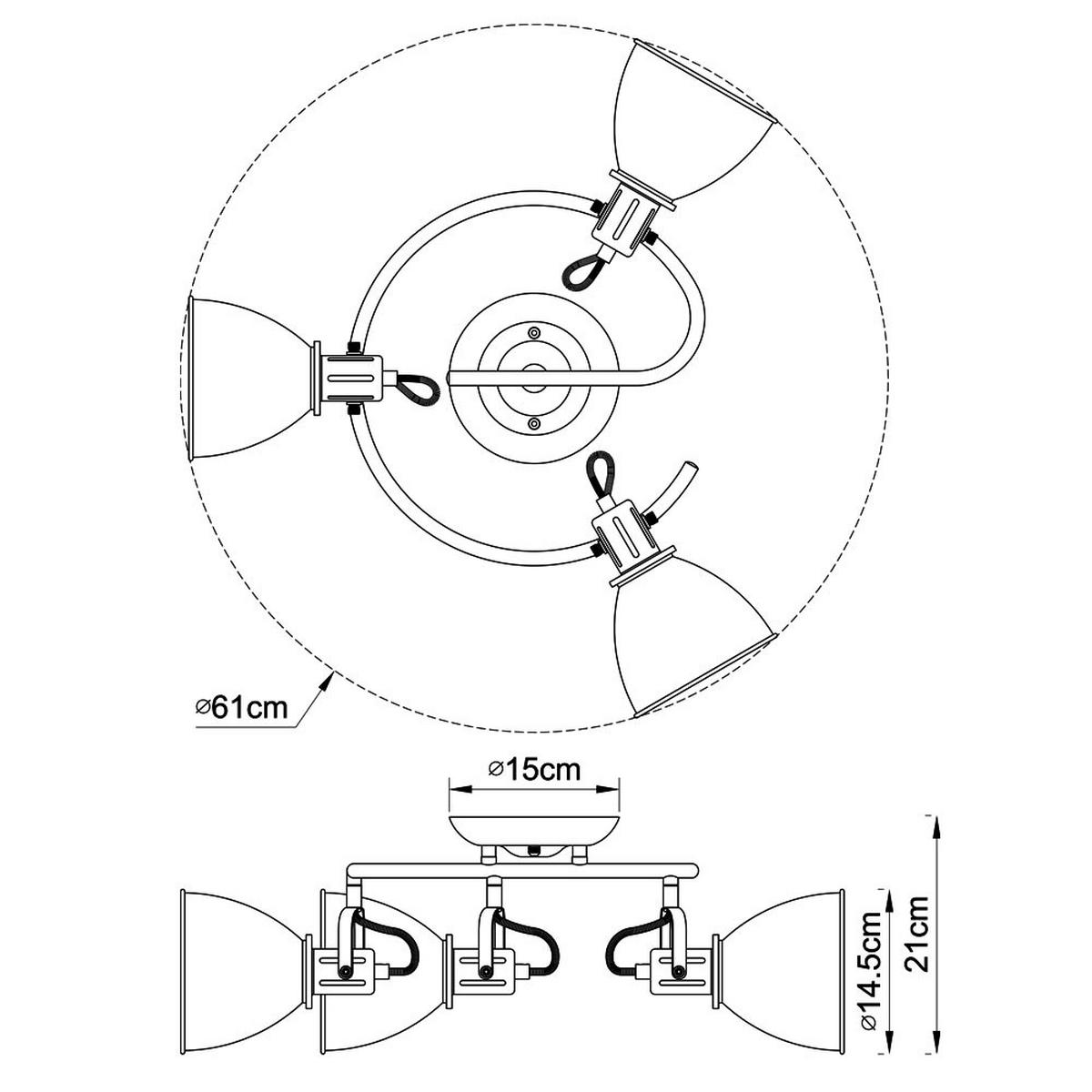 DECKENLEUCHTE JONAS Metall Grau - Grau, Metall (33/33/21cm)