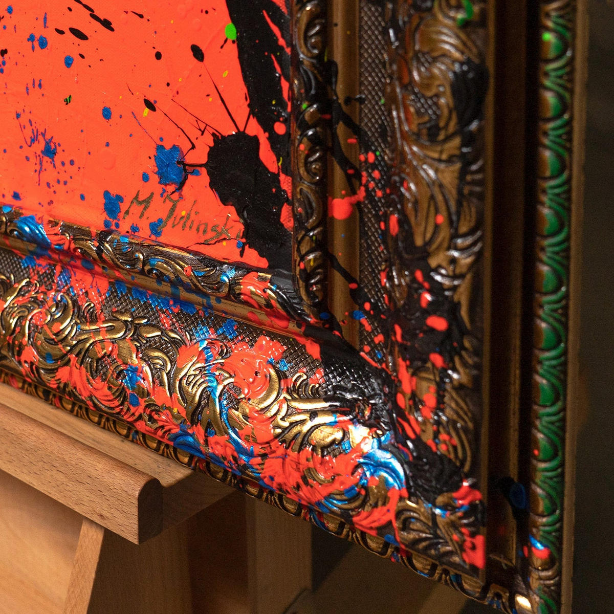GEMÄLDE Miss WOW Schattenfugenrahmen Gold 160x80 cm - Goldfarben, Holz (160/80cm) - YS-art gallery