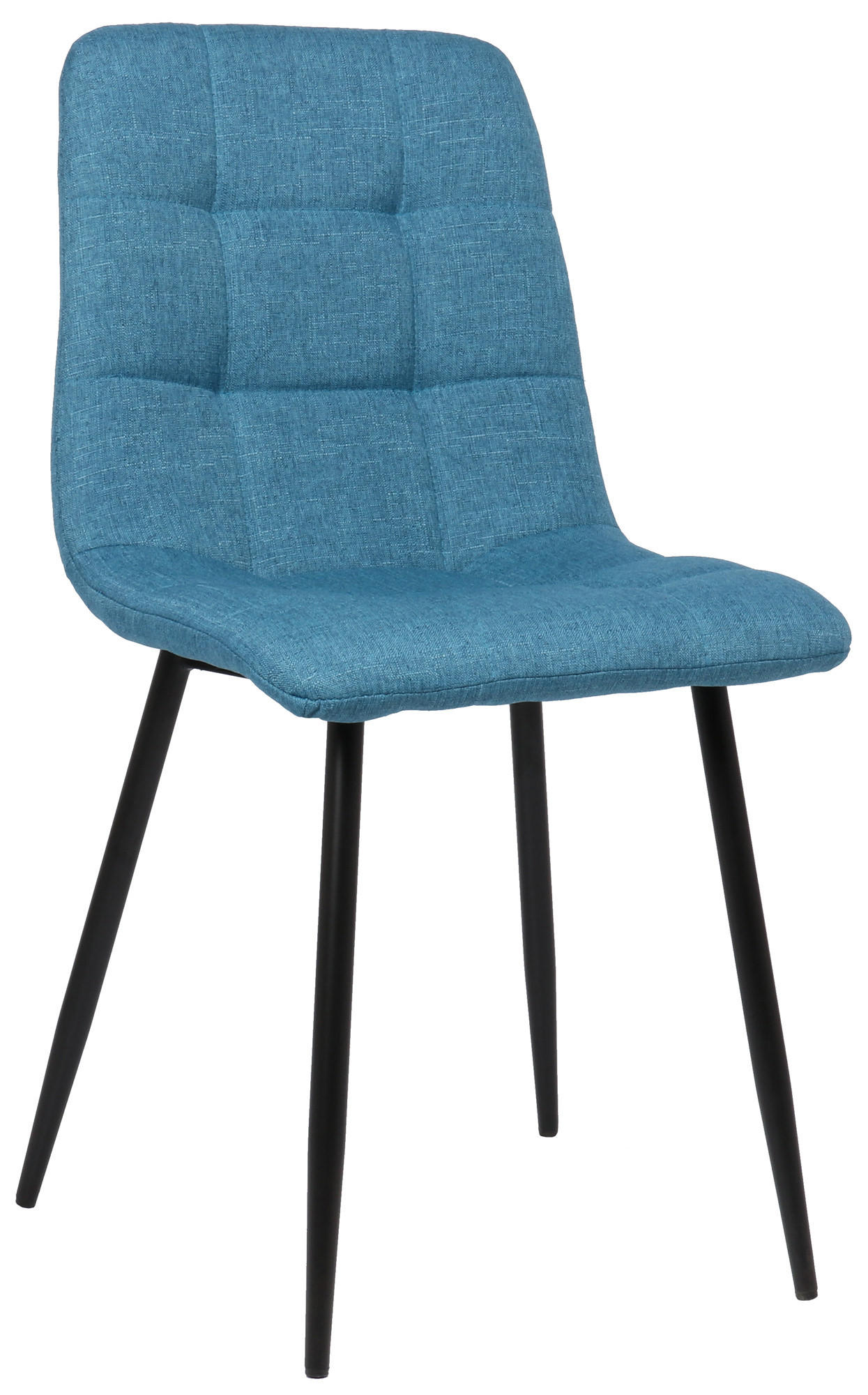 ESSZIMMERSTUHL Till Stoff, Gestell Metall matt Schwarz Blau - Blau/Schwarz, Textil/Metall (45/88/52cm) - TPFLiving