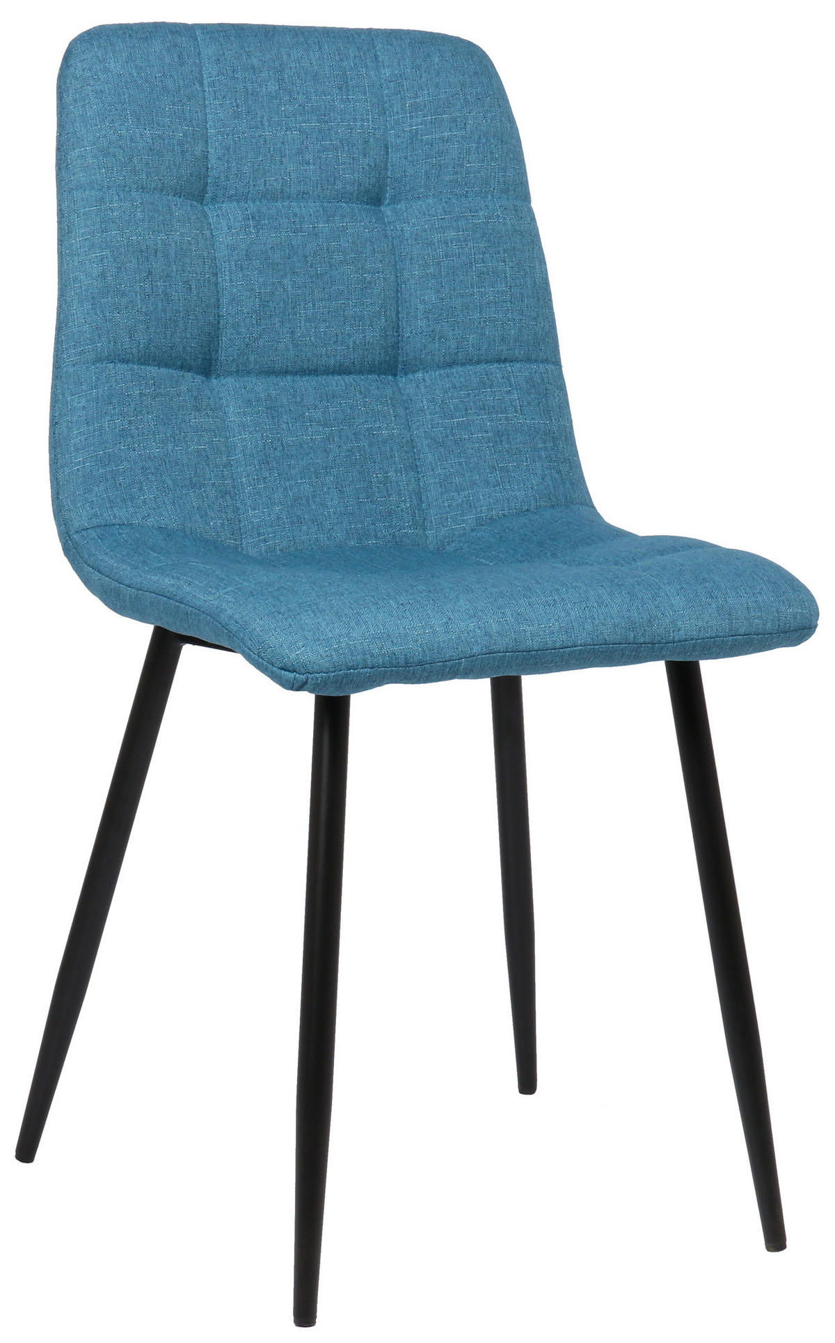 ESSZIMMERSTUHL Till Stoff, Gestell Metall matt Schwarz Blau - Blau/Schwarz, Textil/Metall (45/88/52cm) - TPFLiving