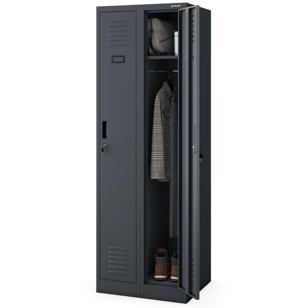 UMKLEIDESCHRANK Spind WIEN 2 Abteile 180x60x50cm Anthrazit - Anthrazit, Metall (60/180/50cm) - DELUKE