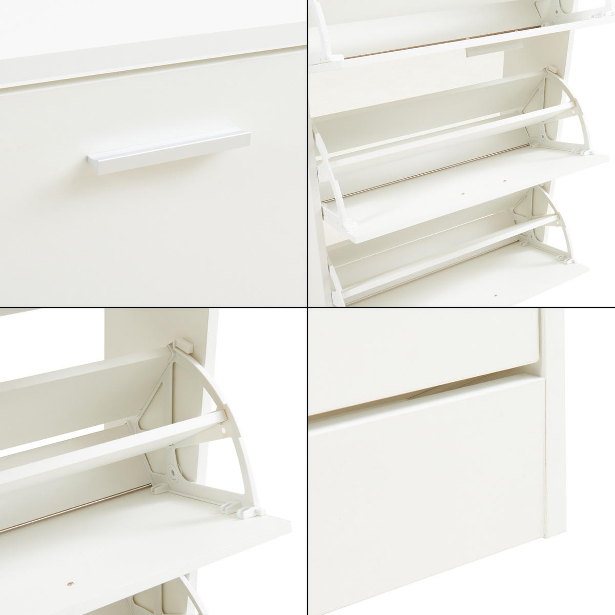 SCHUHSCHRANK Sykkylven - Weiß, Holzwerkstoff (60/103/24cm) - [en.casa]