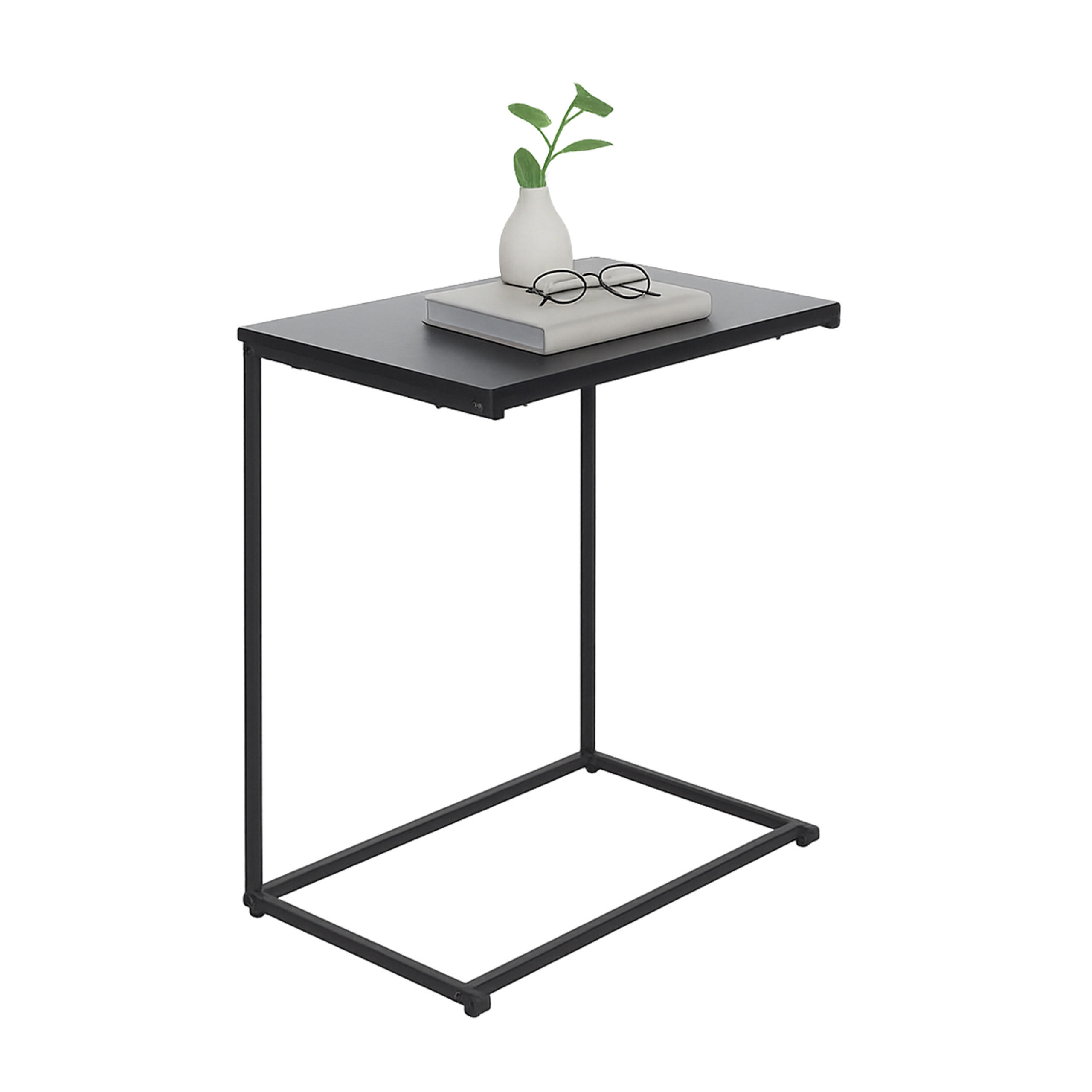 BEISTELLTISCH - Schwarz, Holzwerkstoff/Metall (35/55/60cm) - Relaxdays