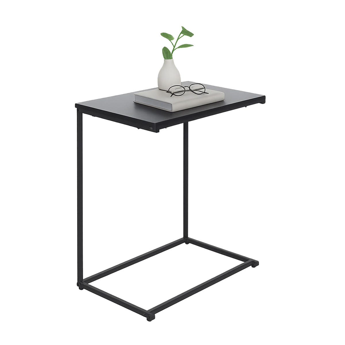 BEISTELLTISCH - Schwarz, Holzwerkstoff/Metall (35/55/60cm) - Relaxdays