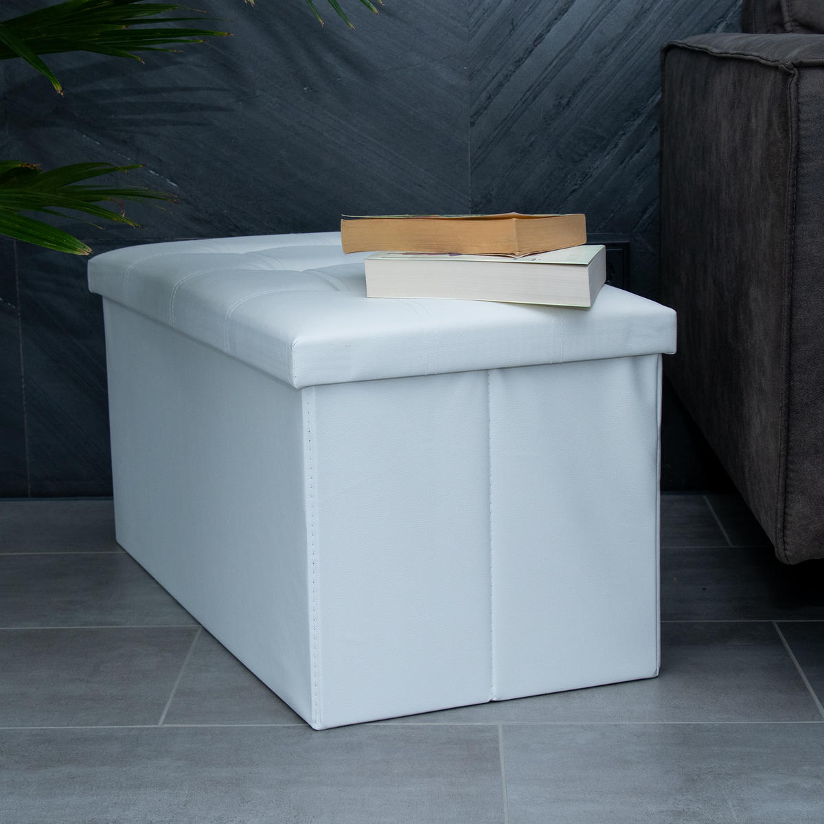 SITZBANK Faltbar Kunstleder (Weiß) - Weiß, Karton (78/38/38cm) - Intirilife