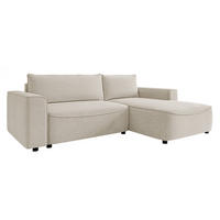 ECKSOFA Beliza, Seite: Rechts - Beige/Schwarz, Holz/Kunststoff (255/175cm) - MIRJAN24