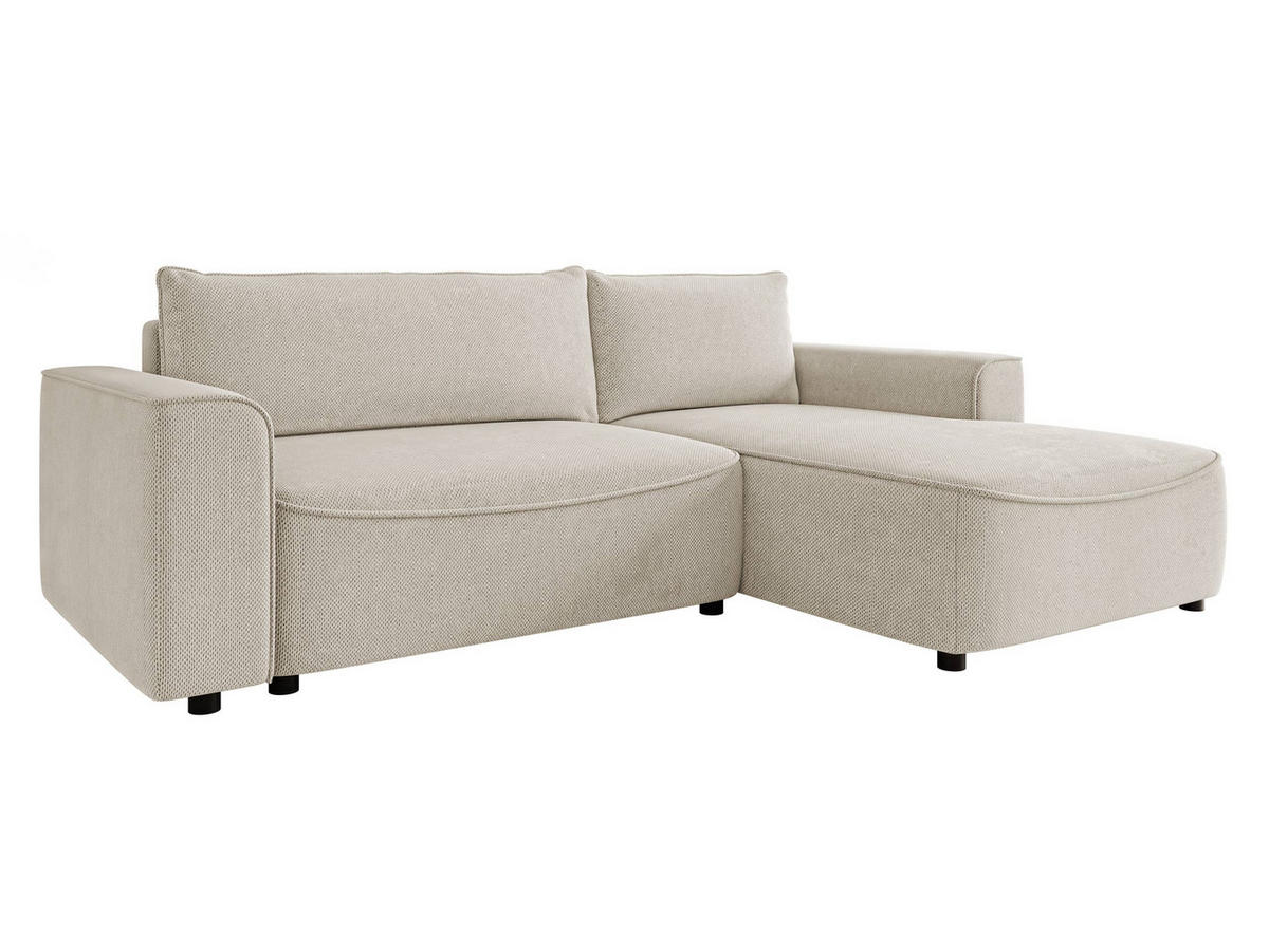 ECKSOFA Beliza, Seite: Rechts - Beige/Schwarz, Holz/Kunststoff (255/175cm) - MIRJAN24
