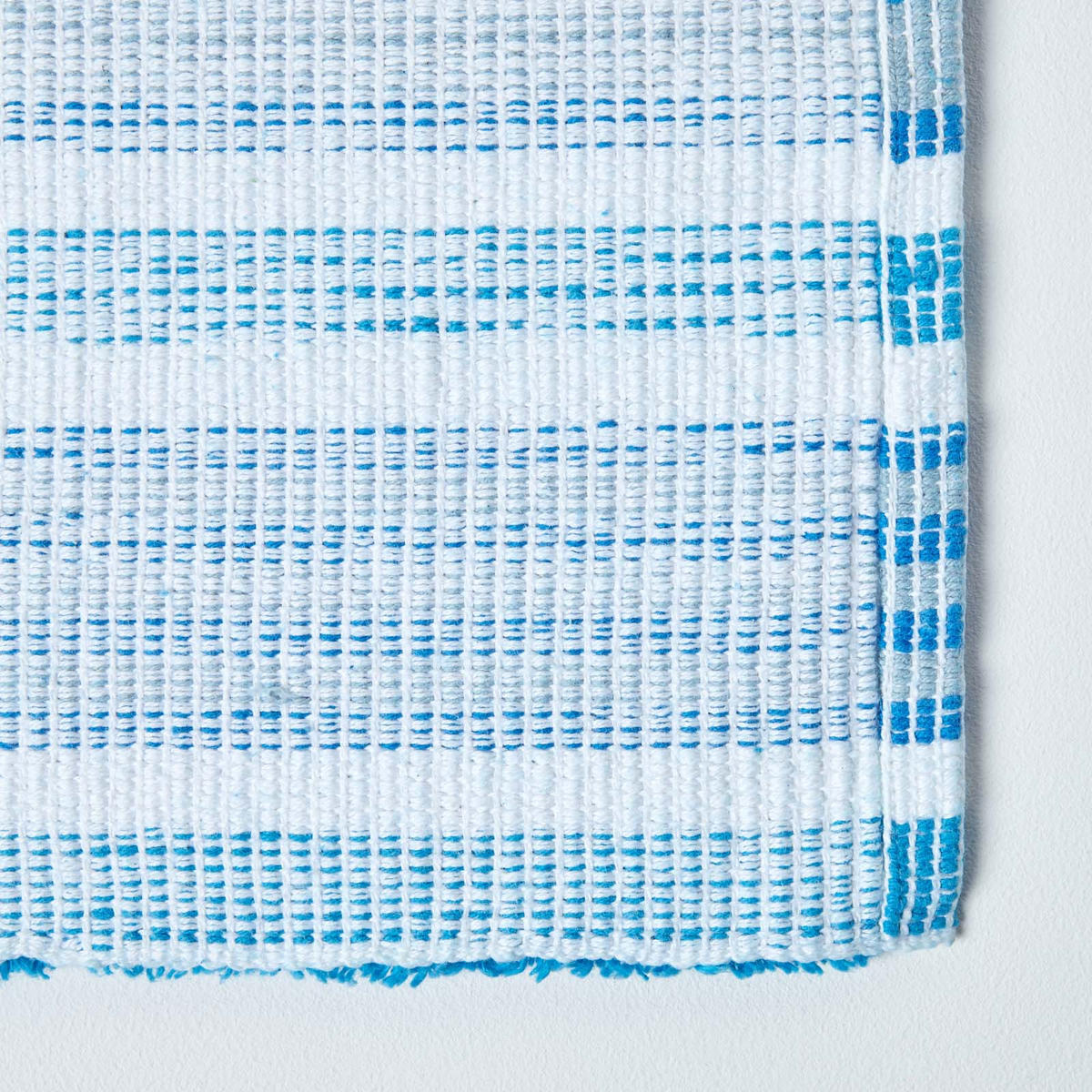 BADEMATTE 40/60 cm gestreift, Baumwolle - Blau, Textil (40/60cm) - Homescapes