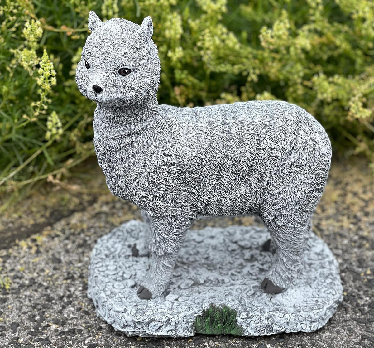 STEINFIGUR Alpaka frostfest Steinguss Gartenfigur wetterfest - Grau, Stein (22/30/18cm) - stoneandstyle