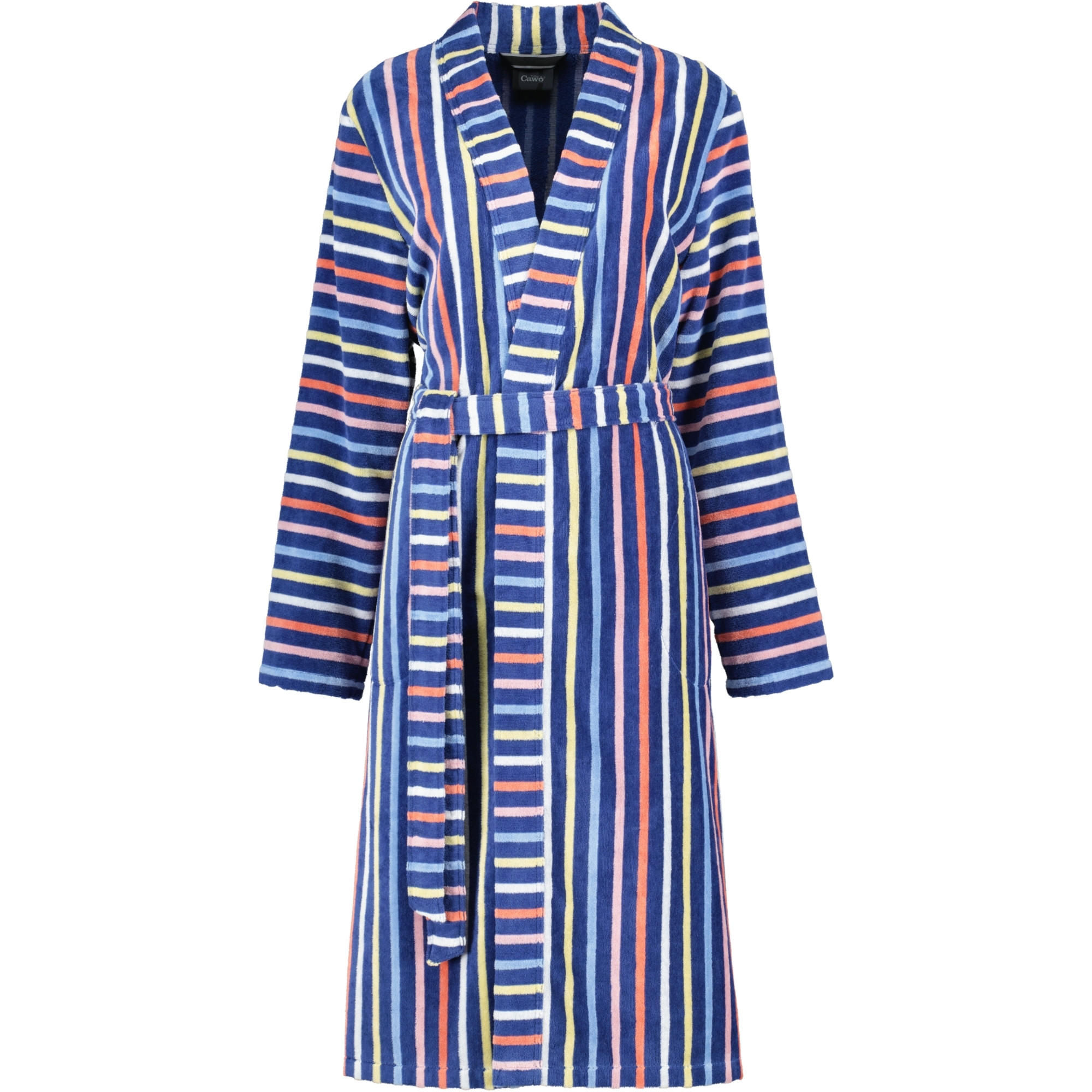 BADEMANTEL DAMEN KIMONO STREIFEN 3343 BLAU-MULTICOLOR - 12 - Multicolor, Textil (Lnull) - Cawoe