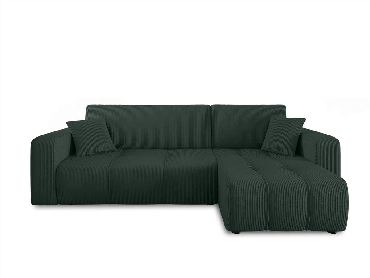 ECKSOFA Dagny Mit Schlaffunktion - Grün, Holzwerkstoff/Textil (248/146cm) - Fun Möbel