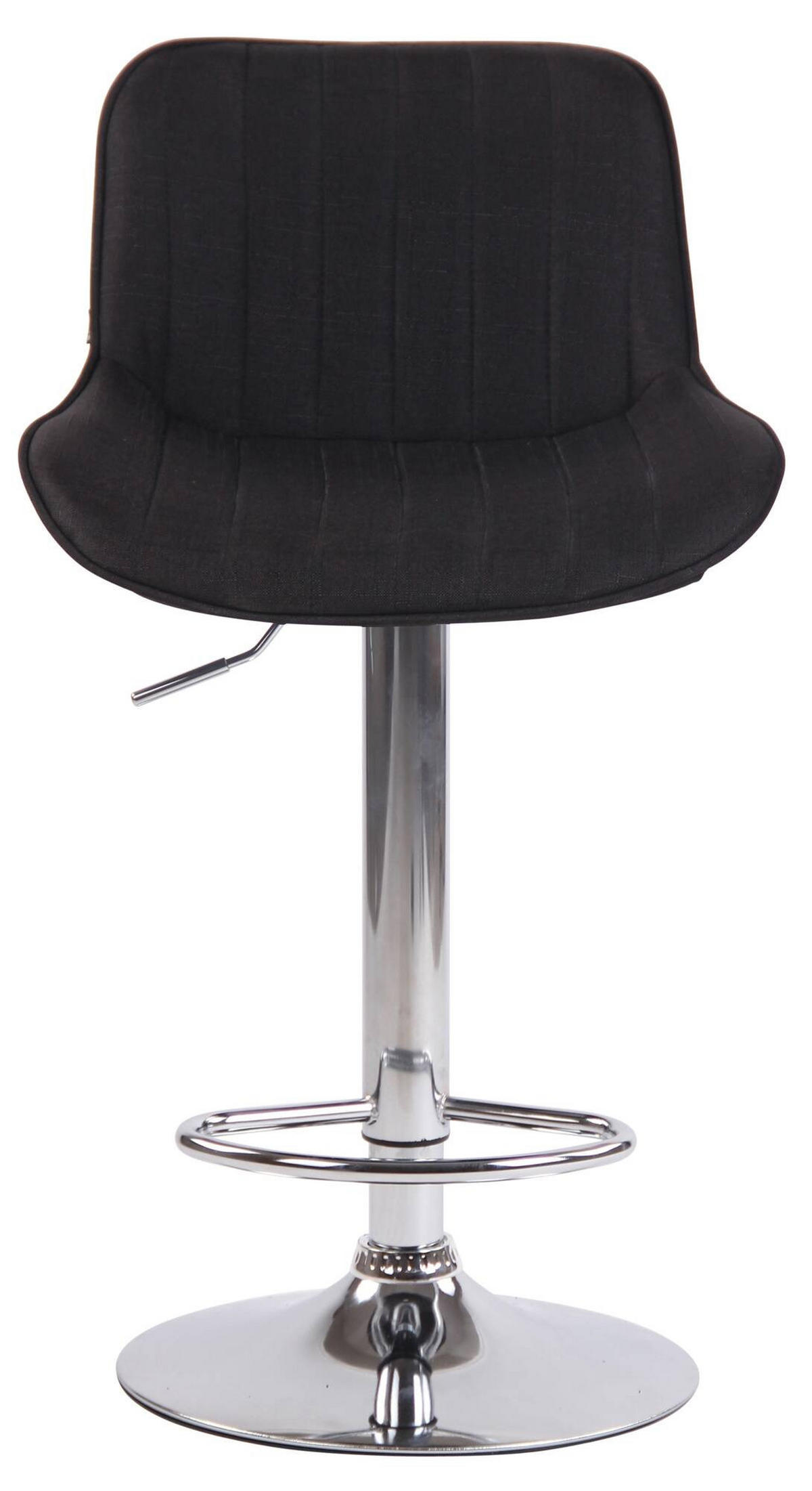 BARHOCKER 2er Set Stoff schwarz - Chromfarben/Schwarz, Textil/Metall (50/86/50cm) - CLP