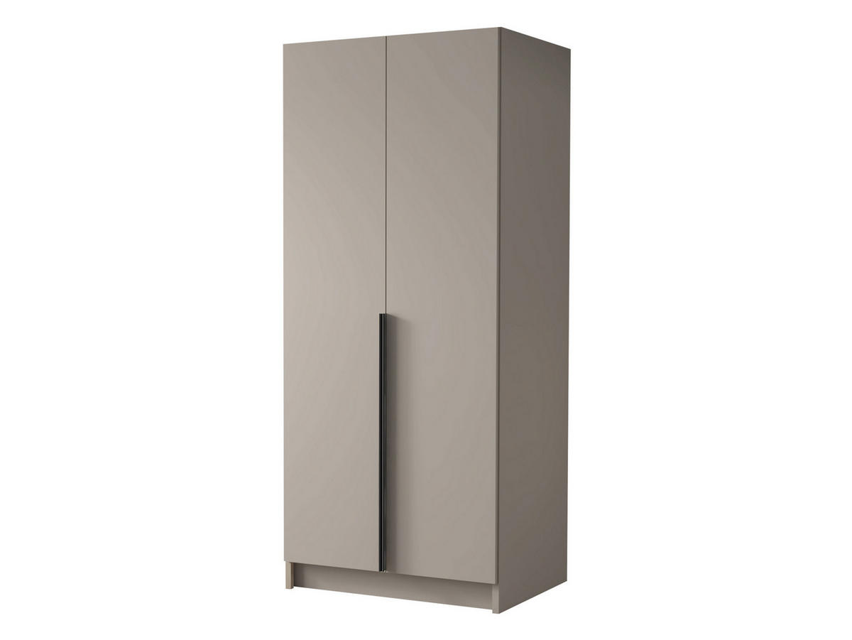 KLEIDERSCHRANK Bono I - Kaschmir/Schwarz, Holzwerkstoff/Metall (100/215/58cm) - MIRJAN24