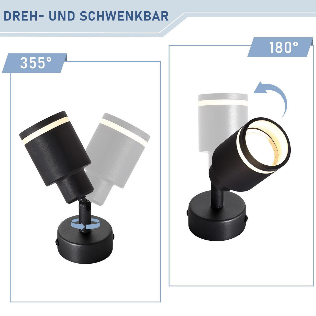 STRAHLER Lauterberg 1-flammig 6/6/15.7 cm - Schwarz, Metall (6/6/15.7cm) - Nettlife