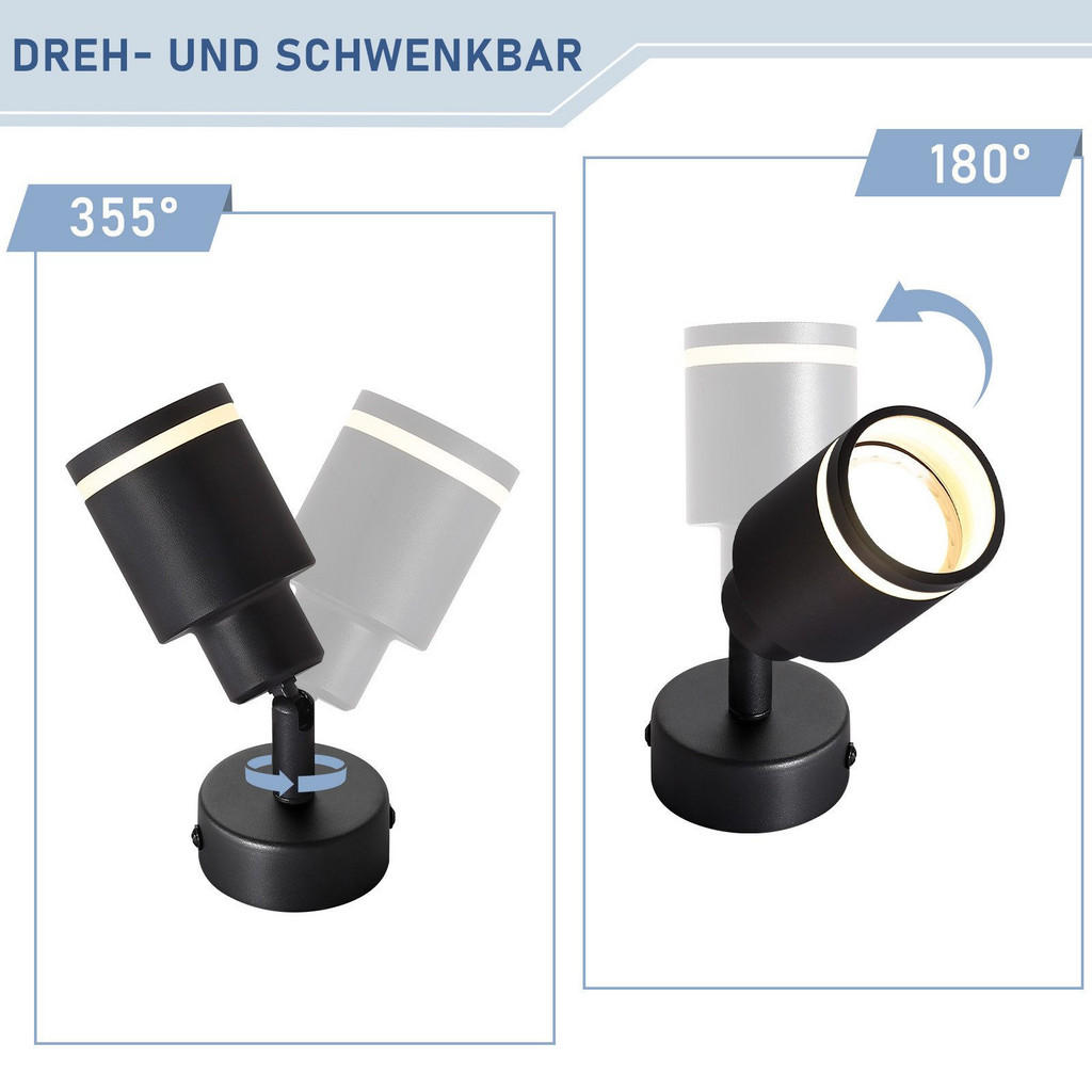 Thumbnail - Nettlife Strahler, Schwarz, Metall, 6x15.7x6 cm, Lampen & Leuchten, Innenbeleuchtung, Spots & Strahler, Deckenspots
