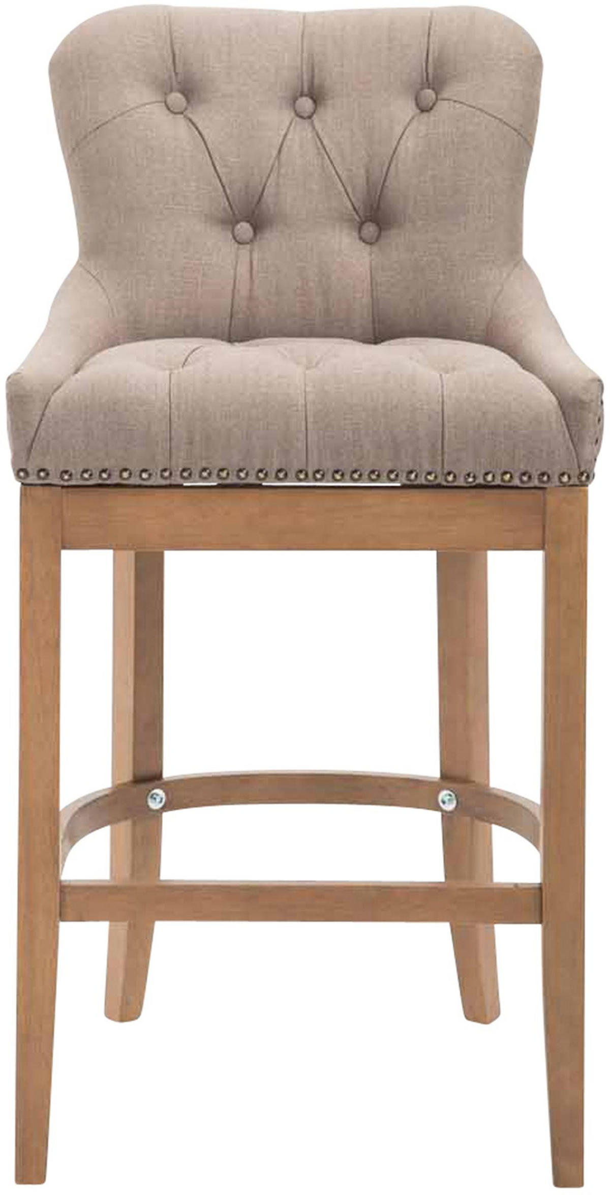 BARHOCKER Stoff Taupe - Taupe/Naturfarben, Holz/Textil (55/109/57cm) - CLP