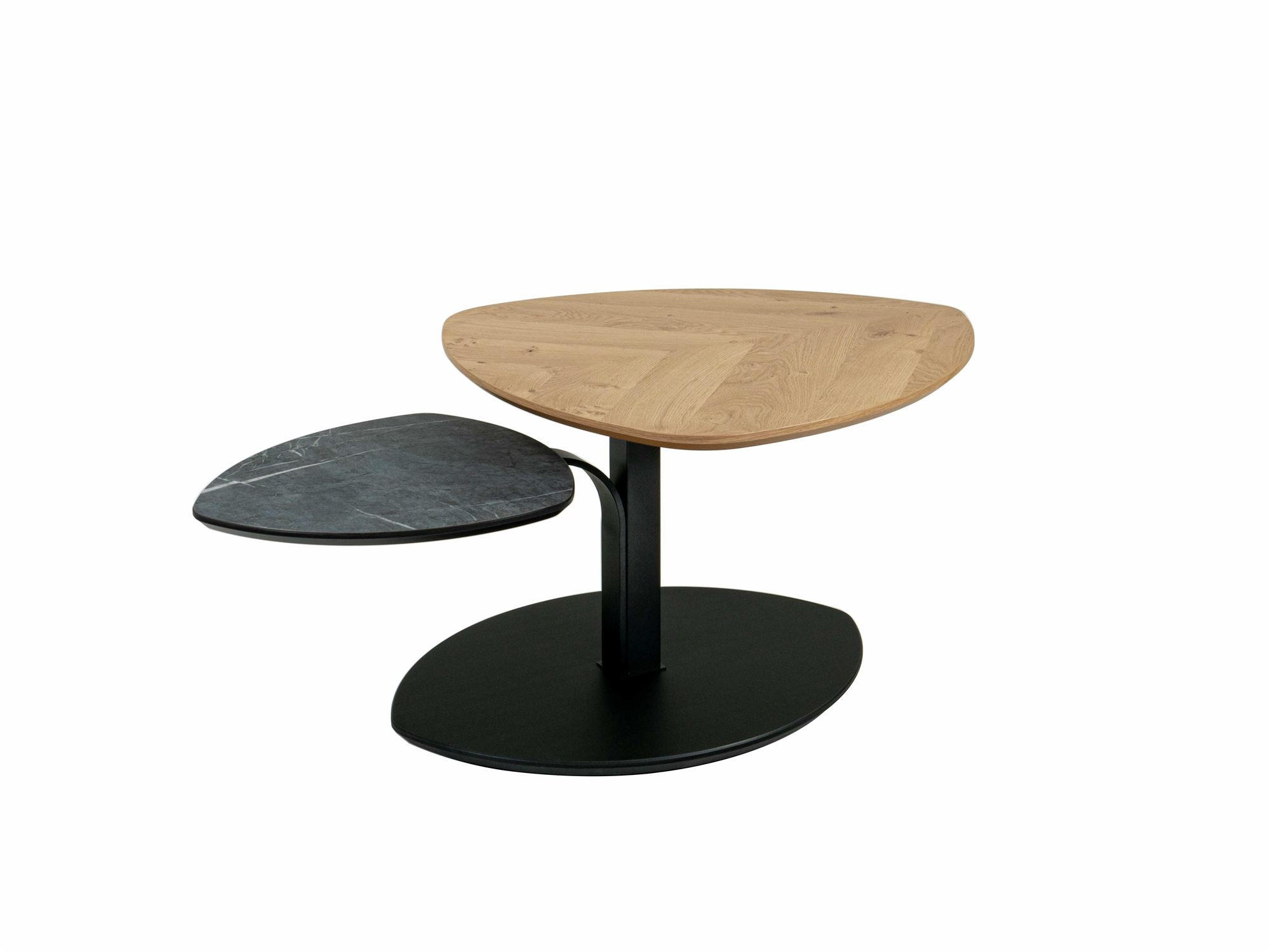 58aufmkessel Couchtisch Wildeiche, Schwarz 70x70x110 cm