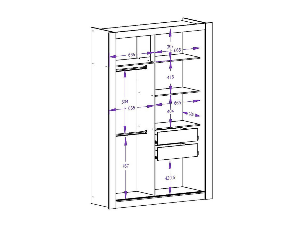 KLEIDERSCHRANK - 152.4cm x 52cm - Holzspan - weiß - PETTERI - Weiß, Holz (152.4/219/52cm) - Vente-Unique