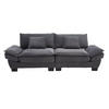 2-SITZER Sofa Samt mit ultratiefer Sitzfläche 224/81/81 cm Dunkelgrau - Dunkelgrau, Textil (81/224/81cm) - Redom