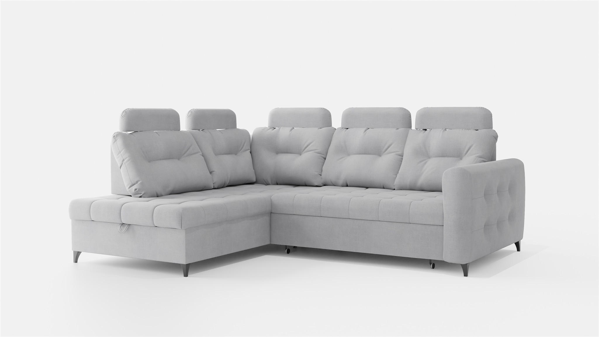 ECKSOFA Wendie - Hellgrau, Holzwerkstoff/Textil (200/250cm) - Fun Möbel