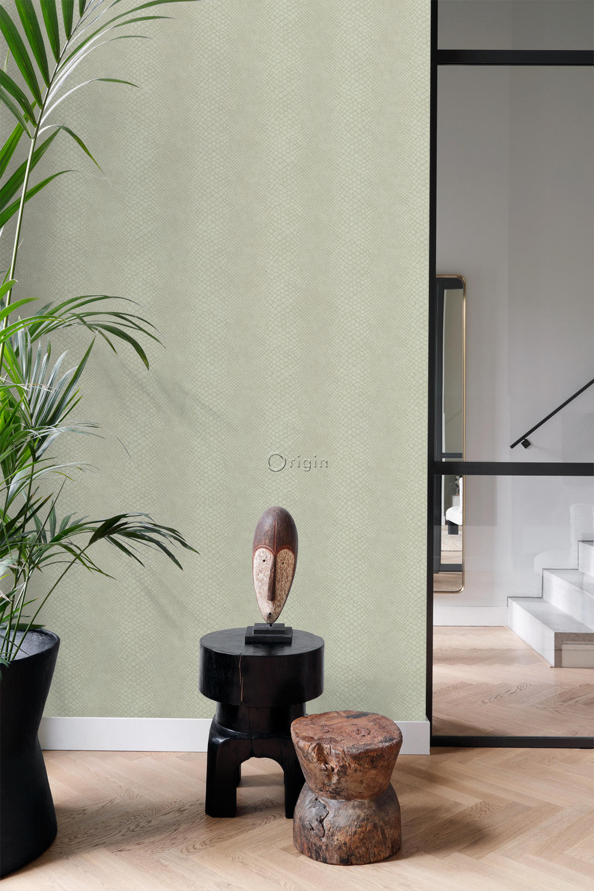 TAPETE Schlangenhaut-Motiv 53 cm x 10.05 m - Grau, Papier (53/1000cm) - Origin Wallcoverings
