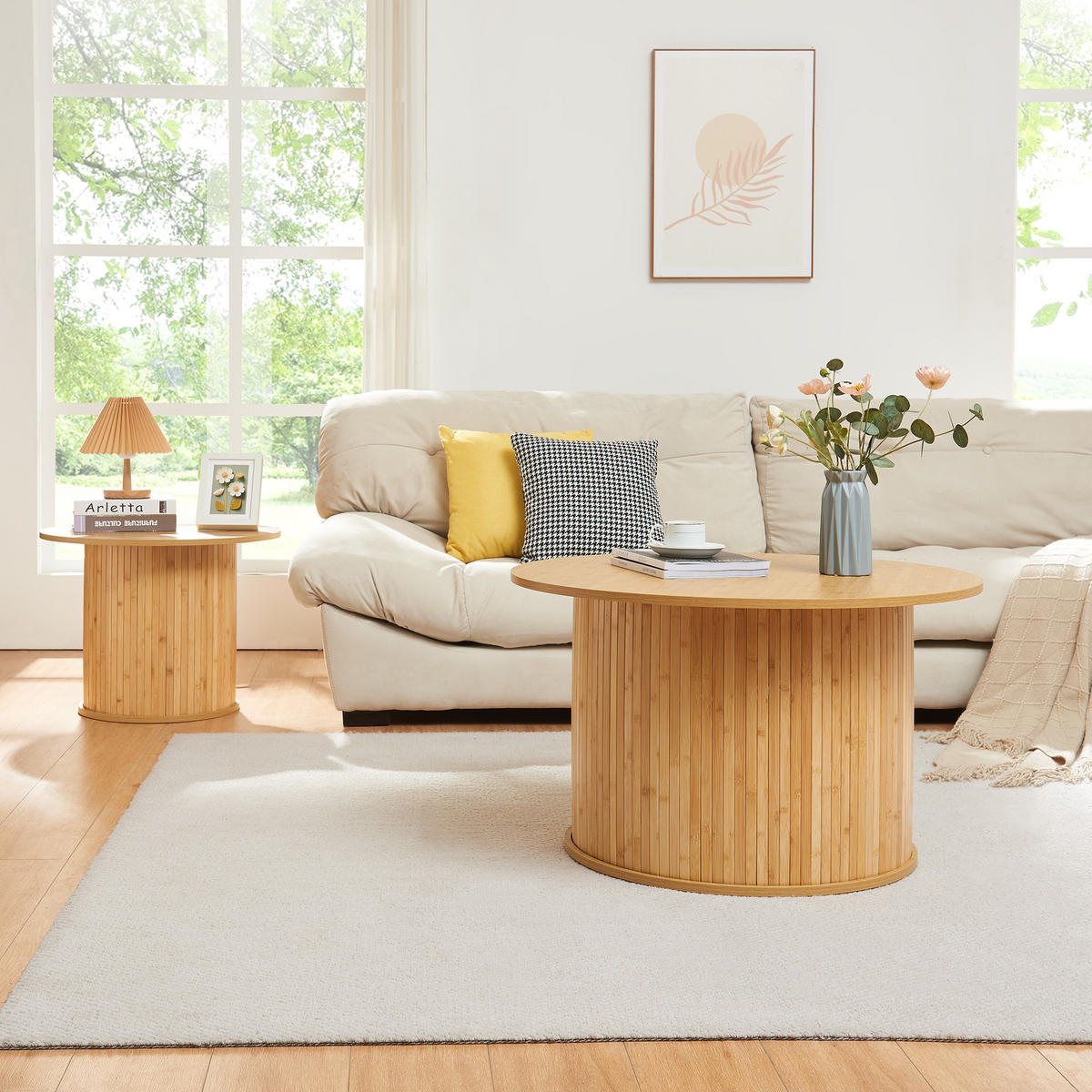 COUCHTISCH Ledepid 48/80 cm - Naturfarben, Holz/Holzwerkstoff (80/80/48cm) - [en.casa]
