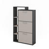 SCHUHKIPPER Orlando Anthrazit/Greige 80 x 128.3 cm mit 3 Fächern - Greige/Anthrazit, Holzwerkstoff (80/128.3/24.2cm) - Vicco