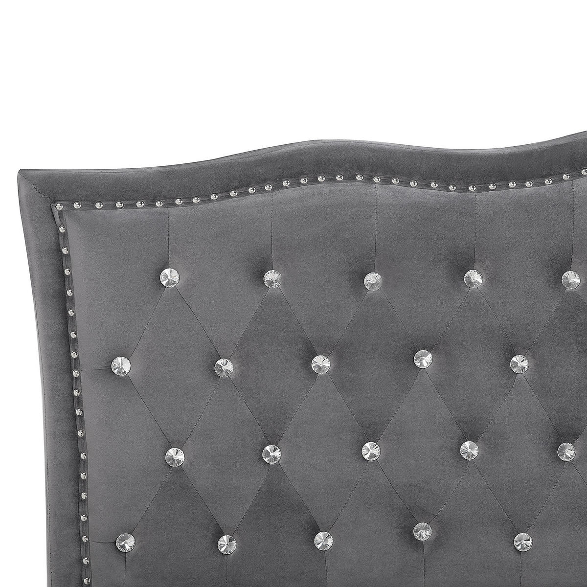BETT 140/200 cm Dunkelgrau Metz - Dunkelgrau, Textil (140/200cm) - Beliani