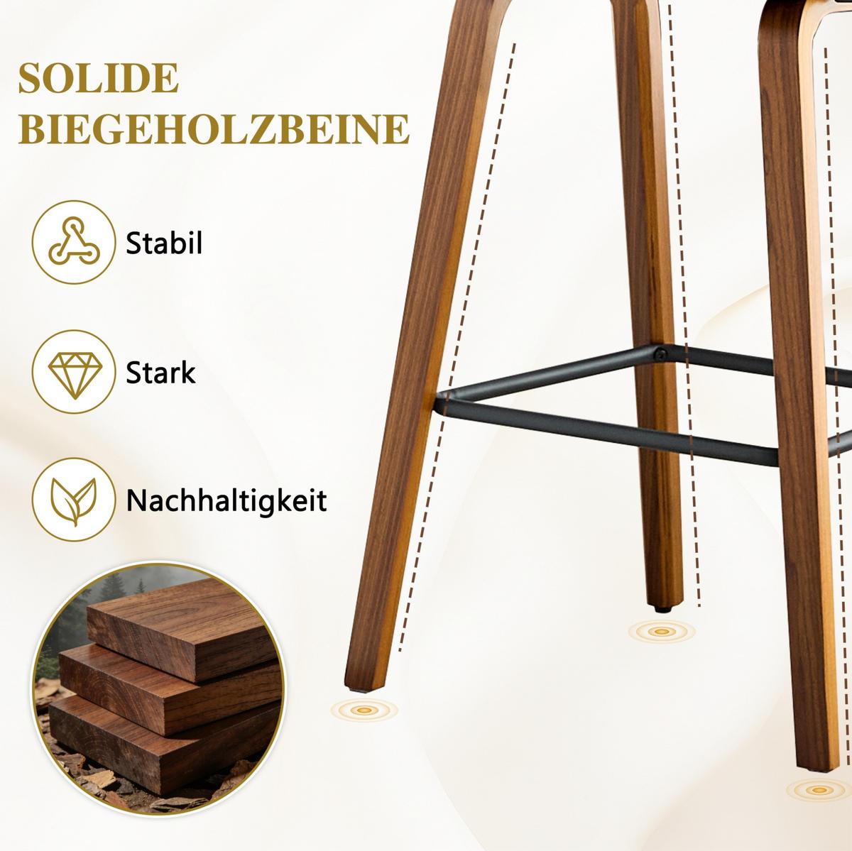 BARHOCKER 2er-Set mit Armlehne, Weiß - Weiß, Holz (44/88/54.7cm) - Meubliv